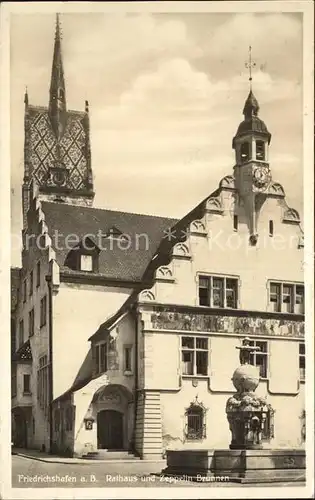 Friedrichshafen Bodensee Rathaus Zeppelinbrunnen Kat. Friedrichshafen