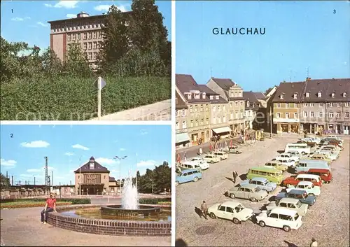 Glauchau Ingenieurschule fuer Anlagenbau Bahnhof Markt Kat. Glauchau