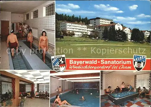 Windischbergerdorf Bayerwald Sanatorium Wassertreten Hallenbad Billard Kat. Cham