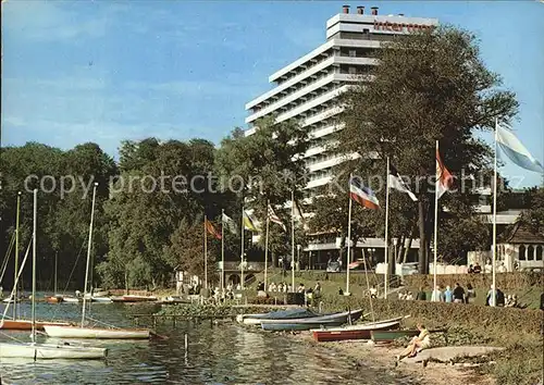 Malente Gremsmuehlen Hotel Intermar am Dieksee Uferpromenade Strand Segelboot Kat. Malente