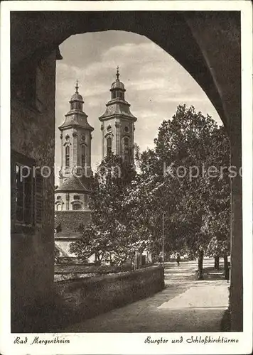 Bad Mergentheim Burgtor und Schlosskirchtuerme Kat. Bad Mergentheim