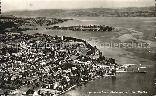 Konstanz Bodensee Staad mit Insel Mainau Fliegeraufnahme Kat. Konstanz