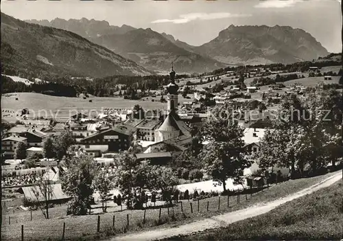 Reit Winkl Gesamtansicht mit Kaisergebirge Kat. Reit im Winkl