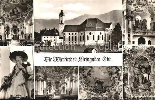 Steingaden Oberbayern Wieskirche Inneres Orgelempore Hieronymus Deckengemaelde Der gegeisselte Heiland Kat. Steingaden