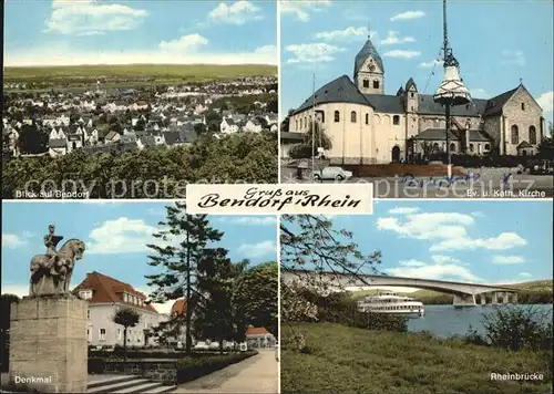 Bendorf Rhein Denkmal Reiter Rheinbruecke KircheAnsicht Kat. Bendorf