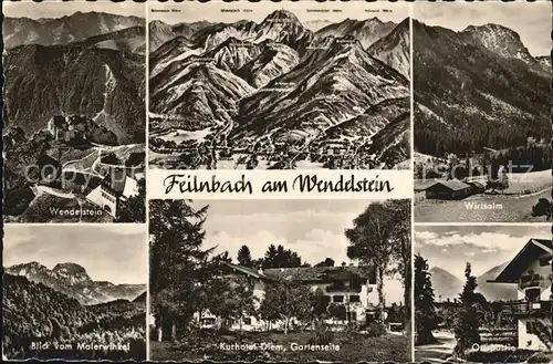 Feilnbach Wendelstein Panorama Wirtsalm Malerwinkel Kurhotel Diem Dorfpartie Kat. Bayrischzell