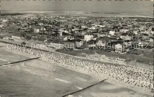 Westerland Sylt Nordseeheilbad Strand Promenade Luftaufnahme Kat. Westerland