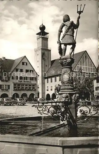 Freudenstadt Rathaus mit Neptun Brunnen Kat. Freudenstadt