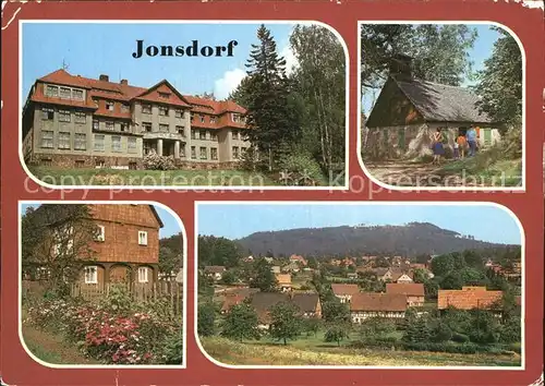 Jonsdorf VdN Kurheim Olga Koerner Alte Bergschmiede Umgebindehaus Blick zum Jonsberg Kat. Kurort Jonsdorf