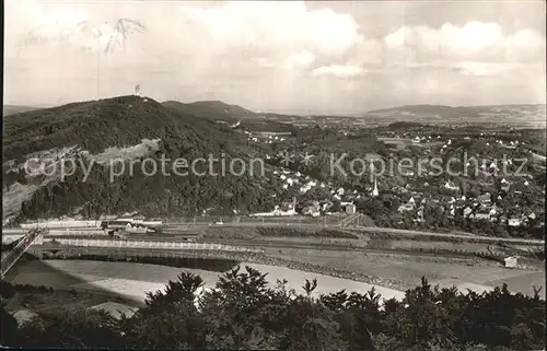 Porta Westfalica Blick vom Kaiser Wilhelm Denkmal Weser Wesergebirge Hausberge Kat. Porta Westfalica