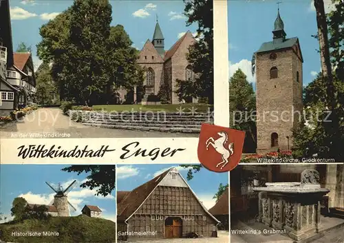 Enger Wittekindkirche Historische Muehle Sattelmeierhof Wittekind Grabmal Kat. Enger