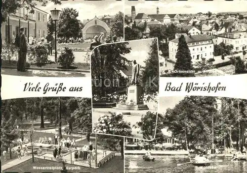 Bad Woerishofen Kneipp Heilbad Kurhaus Wassertreten Waldsee Kneipp Denkmal Statue Kat. Bad Woerishofen