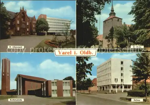 Varel Jadebusen Sankt Johannisstift Bonifatiuskirche Rathaus Evangelische Kirche Kat. Varel