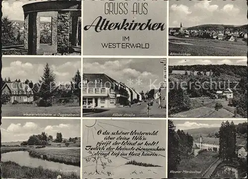 Altenkirchen Westerwald Waldhaus Marienthal Jugendhaus Koelner Strasse Wied Ehrenmal Kat. Altenkirchen (Westerwald)