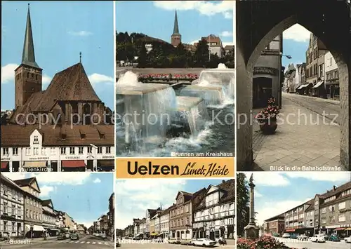 Uelzen Lueneburger Heide Marienkirche Brunnen Kreishaus Bahnhofstrasse  Kat. Uelzen