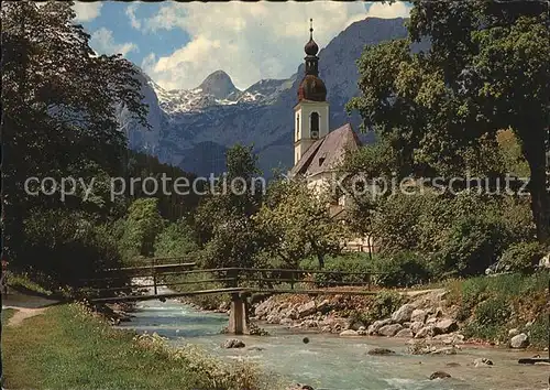 Ramsau Berchtesgaden Ramsauer Kircherl mit Reiteralpe Berchtesgadener Alpen Kat. Ramsau b.Berchtesgaden