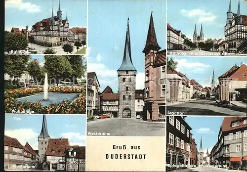 Duderstadt Westerturm Stadttor Rathaus Wallanlage Kirche  Kat. Duderstadt