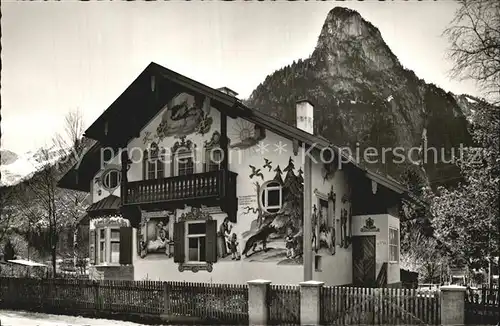Oberammergau Rotkaeppchenhaus Fassadenmalerei Kat. Oberammergau