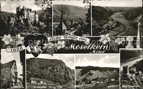 Moselkern Burg Eltz Kapelle Strassenpartie Druidenstein Burg Bischofstein Kat. Moselkern