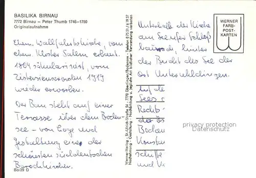 Birnau Bodensee Basilika Peter Thumb Alpenpanorama Fliegeraufnahme Kat. Uhldingen Muehlhofen