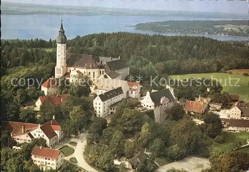 Andechs Kloster am Ammersee Fliegeraufnahme Kat. Andechs