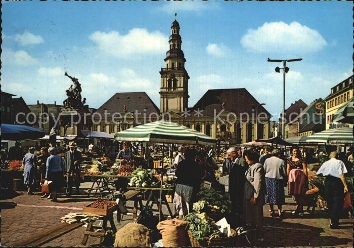 Mannheim Altes Rathaus und Markt Kat. Mannheim Nr. kv51246 - oldthing