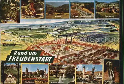 Freudenstadt und Umgebung Schwarzwald Kat. Freudenstadt
