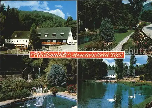 Manderscheid Eifel Cafe Restaurant Heidsmuehle Schwanenteich Kat. Manderscheid