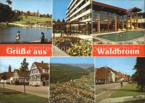 Waldbronn Albtal Freibad Fachwerkhaeuser Fliegeraufnahme Kat. Waldbronn