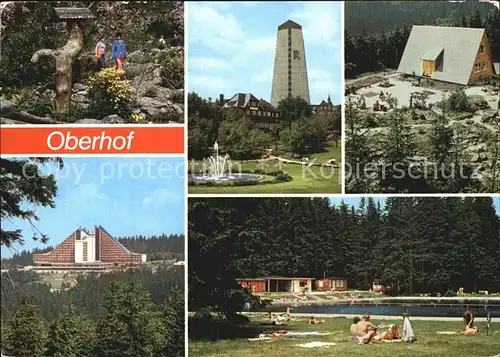 Oberhof Thueringen Botanischer Garten Gebirgsflora FDGB Erholungsheime Interhotel Panorama Freibad Kat. Oberhof Thueringen