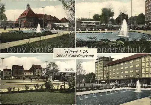 Herne Westfalen Bahnhof Springbrunnen Park Kat. Herne