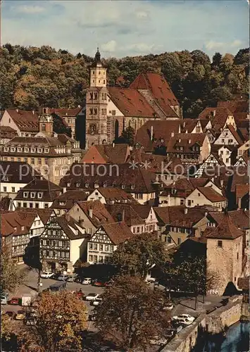 Schwaebisch Hall Blick auf Stadt und Kirche St Michael Kat. Schwaebisch Hall