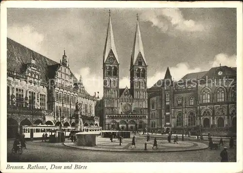 Bremen Rathaus Dom und Boerse Kat. Bremen