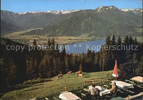 Rottach Egern Tegernsee Blick von der Neureuth