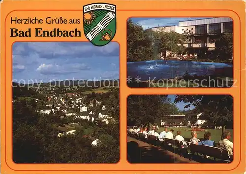 Bad Endbach Stadtblick Teich Park Kat. Bad Endbach