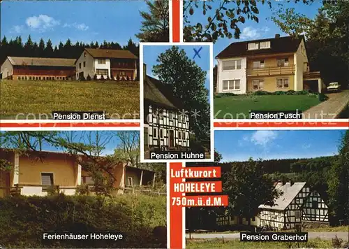 Hoheleye Pensionen Dienst Pusch Huhne Graberhof Hoheleye Kat. Winterberg