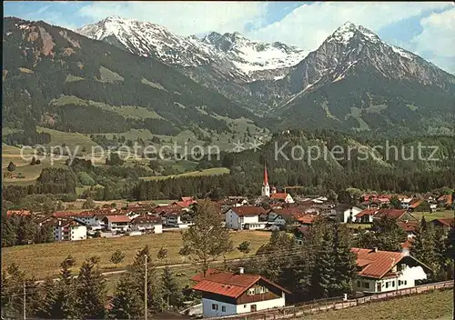 Fischen Allgaeu mit Entschenkopf Nebelhorn udn Rubihorn Kat. Fischen i.Allgaeu