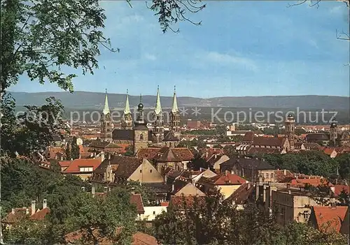 Bamberg Dom mit Jacobskirche von Westen Kat. Bamberg