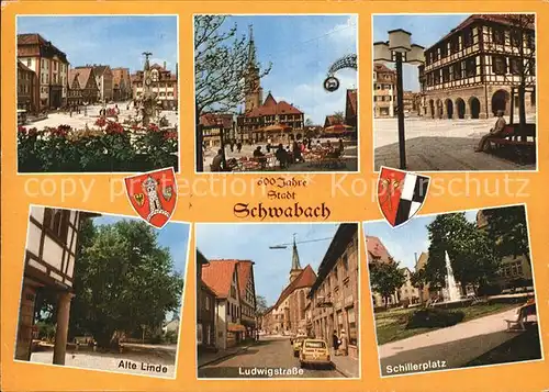 Schwabach Schillerplatz Alte Linde Ludwigstrasse Kat. Schwabach