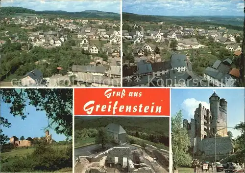 Greifenstein Hessen Burg Panorama Kat. Greifenstein
