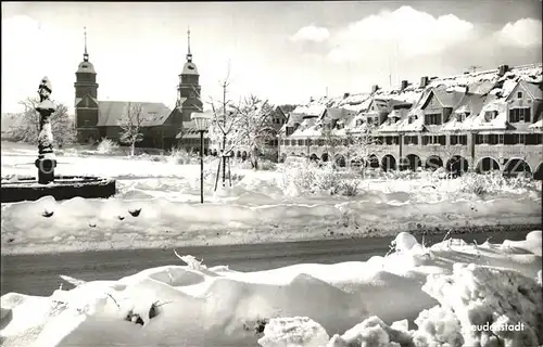 Freudenstadt Am unteren Marktplatz Stadtkirche Kat. Freudenstadt