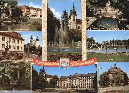 Donaueschingen Hanselebrunnen Freibad Schloss Rathaus Kat. Donaueschingen