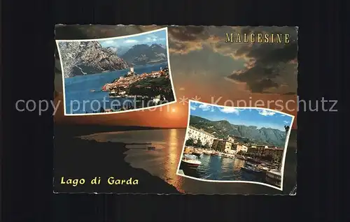 Malcesine Lago di Garda Panorama Hafen Kat. Malcesine