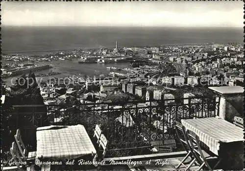 Genova Genua Liguria Panorama dal Ristorante Montallegro al Righi Kat. Genova