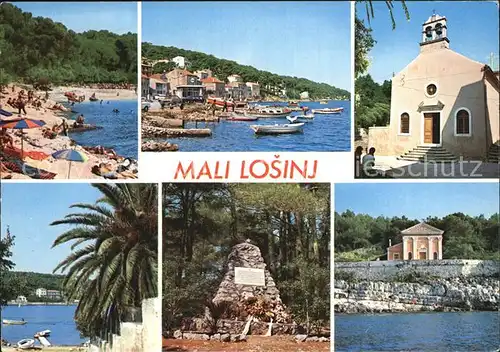 Mali Losinj Strand Fischerboote Kirche Gedenkstaette Kat. Kroatien