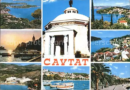 Cavtat Dalmatien Fliegeraufnahme Teilansichten Hafen Tempel Kat. Kroatien