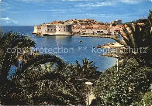 Dubrovnik Ragusa Teilansicht mit Hafen  Kat. Dubrovnik