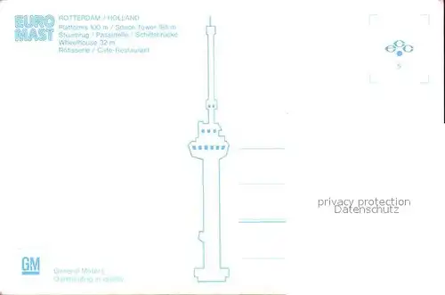 Rotterdam Hafen Euromast Kat. Rotterdam