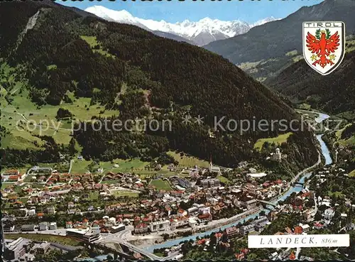 Landeck Tirol mit oetztaler Alpen Hohes Riff Fliegeraufnahme Kat. Landeck