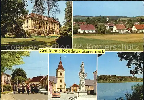 Neudau Steiermark Schloss Teilansicht Siedlung Ortsbild Kirche Teichmotiv Kat. Neudau